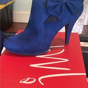 Impo Blue Heeled Boots with Suede Finish